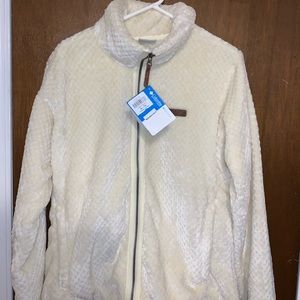 Columbia white zip up fleece